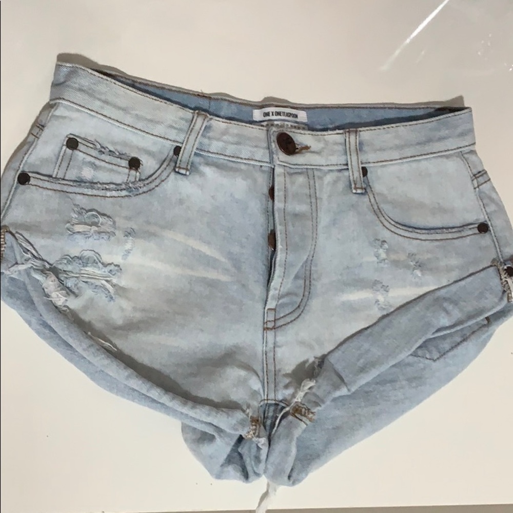 One Teaspoon Light Wash Shorts